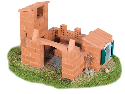 Borg og huse - bygget med Teifoc mini mursten
