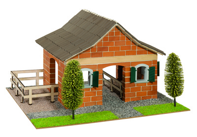 Teifoc 4950 Hestestald med Teifoc mini mursten